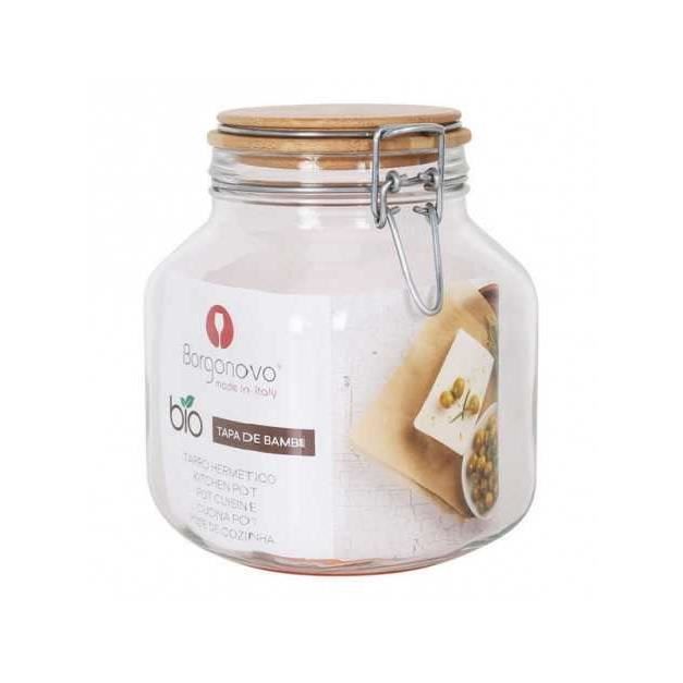 Borgonovo - Bocal Borgonovo Primizie Hermétique Avec couvercle Bambou (2 L)