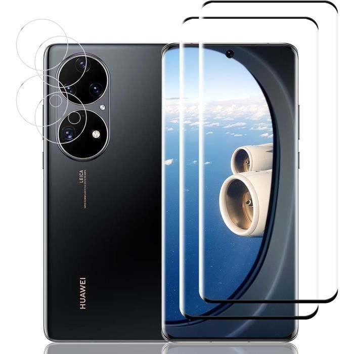 Film Verre Trempé Huawei P30 Pro – 2 Pack, 9H Anti-rayures, Bords 3D Noirs | Protection écran Sans Bulle, Sensible Au Toucher