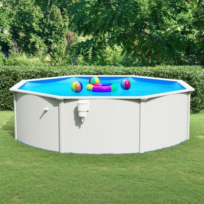 Piscine hors-sol en acier rond 460x120 cm - CIKONIELF - Contenance 17 ...