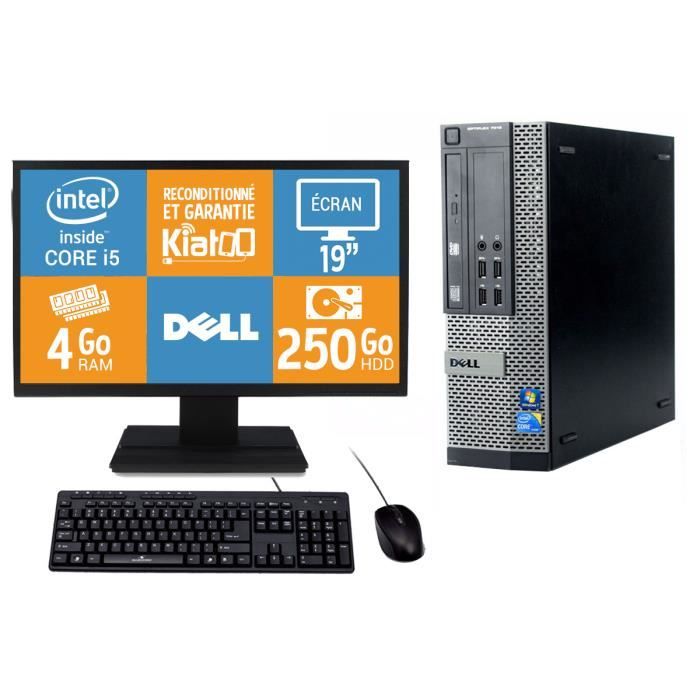 Pc Bureau Dell Optiplex 7010 Intel Core I5 4 Go Ram 250 Go Disque Dur Tft 19 Ordinateur De Bureau Reconditionne W7 Prix Pas Cher Cdiscount