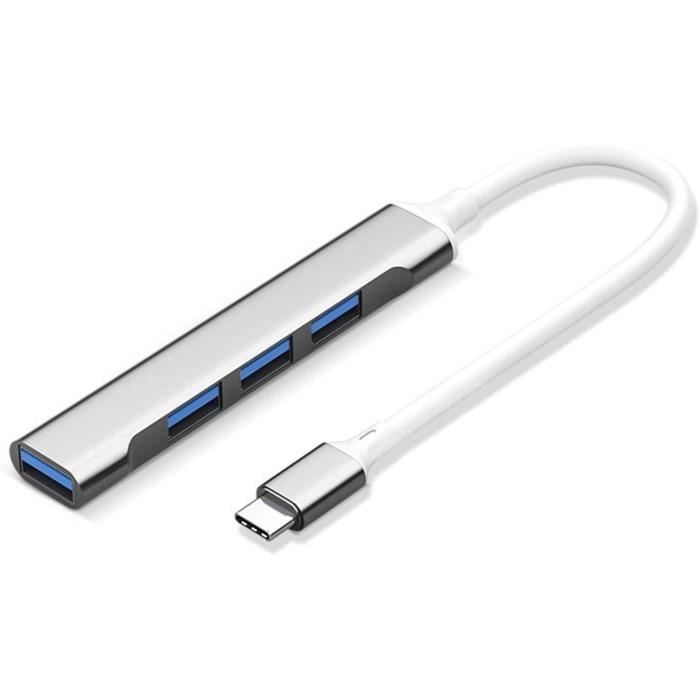 CABLING® Hub USB Type C Male Vers USB 3.0 Hub 4 Ports SuperSpeed Transfert De Donné Jusqu'à