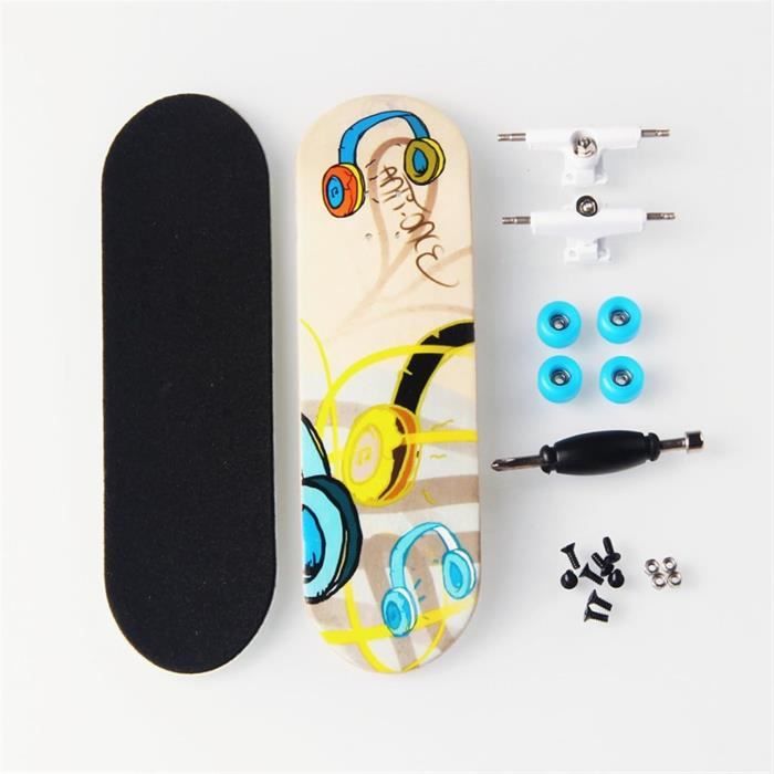 1 planche à roulettes en bois d'érable, planche à doigts en alliage, avec boîte, bleu foncé, cadeau pour enfants 1 planche à roulettes en bois d'érable, planche à doigts en alliage, avec boîte, bleu foncé, cadeau pour enfants