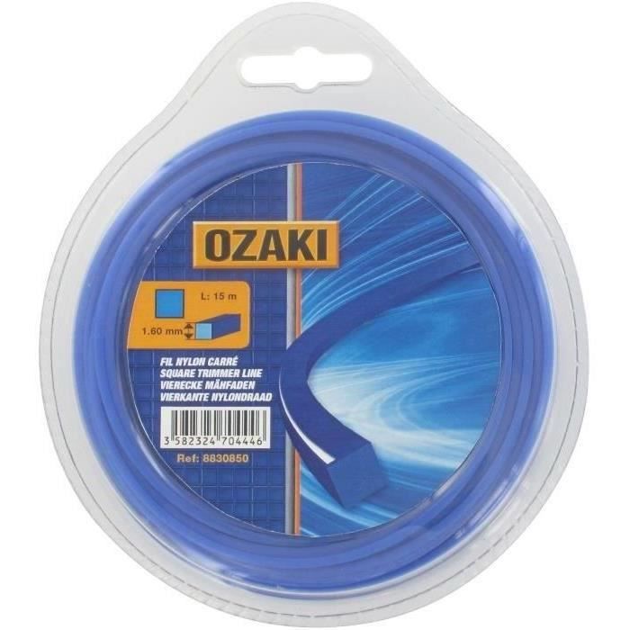 Coque fil nylon carré OZAKI - Longueur: 15m, Ø: 1,35mm