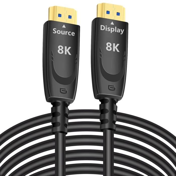 GeoHN.G Fiber Optic HDMI Cable 15ft, 48Gbps High-Speed HDMI 2.1 Cable 8K@60Hz 4K@120Hz Dolby