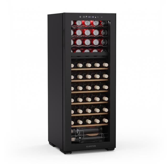 Cave à vin - KLARSTEIN - Bovella 55 Duo+ - 2 zones - 55 bouteilles - Tactile Noir - Klarstein