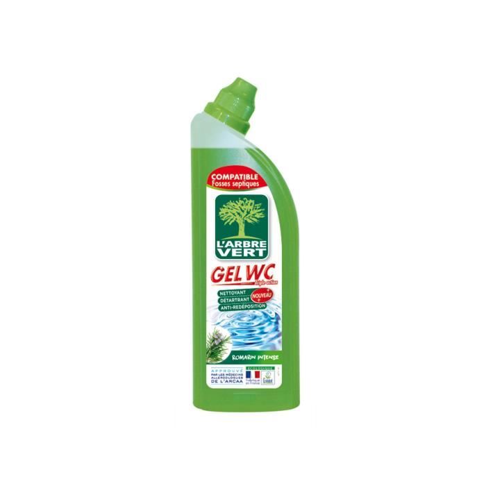 L'ARBRE VERT Nettoyant Gel WC Ecologique Triple Action Romarin Intense - 740 ml