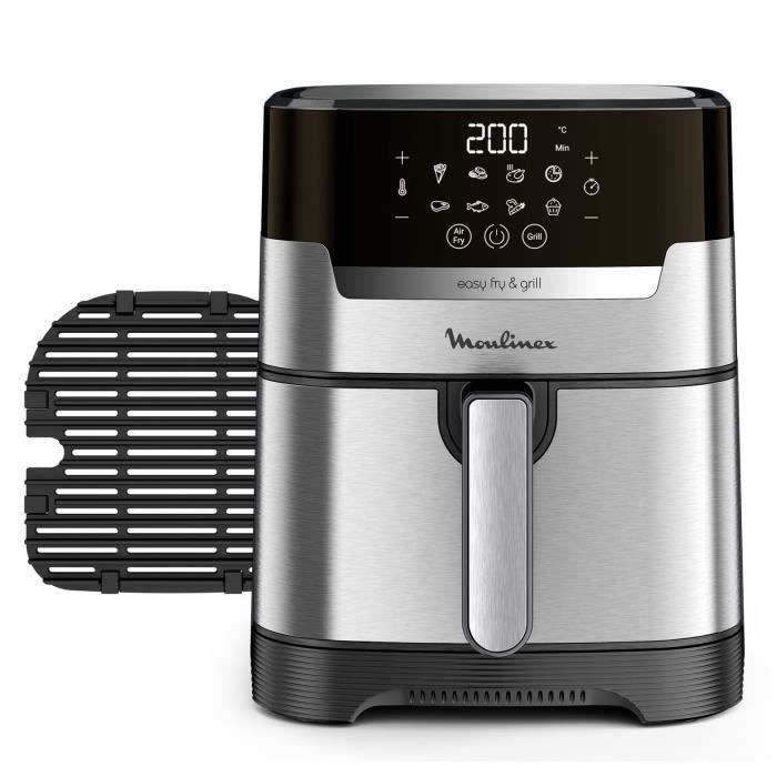 MOULINEX Friteuse sans huile + grill 4.2 L Température réglable 8  programmes automatiques Timer digital Air fryer EZ505D - Cdiscount  Electroménager