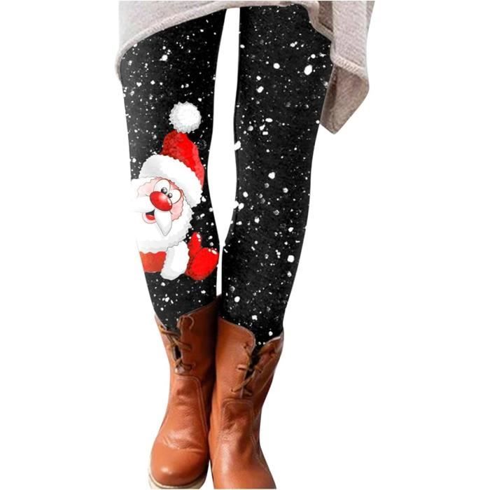 Leggings de No l pour Femme Imprim P re No l Taille Haute