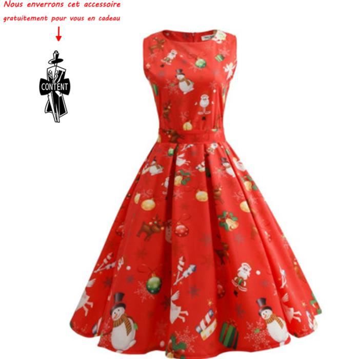 Nouveau Modele Femmes De Robes De Noel Vintage Sans Manches A Imprime Floral Robe Taille Haute Robes De Cocktail Fete Retro Femin Rouge Achat Vente Robe De Ceremonie Cdiscount