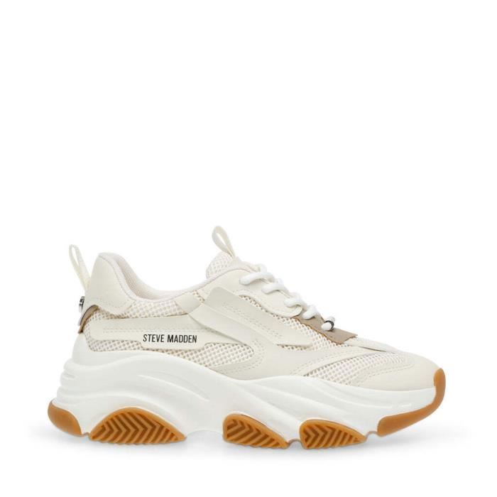 Baskets femme STEVE MADDEN Possession E Blanc Gomme Semelle epaisse monochrome White gum Cdiscount Chaussures