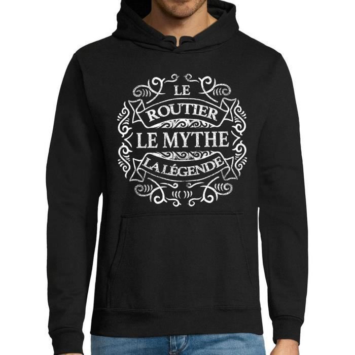 Routier Le Mythe La Legende Sweat A Capuche Noir Homme Metier Humour Fun Et Drole Hoodie Ideal Pour Idee Cadeau Anniversaire Co Noir Cdiscount Pret A Porter