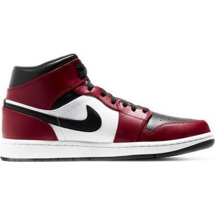 Basket Jordans 1 Mid Jordans one AJ 1 pour Homme et Femme Rouge ... Basket Jordans 1 Mid Jordans one AJ 1 pour Homme et Femme Rouge ...