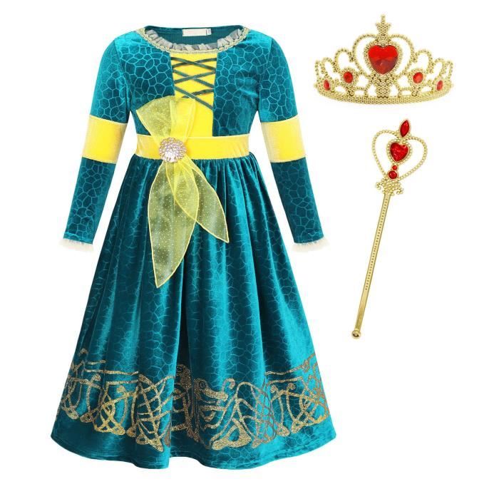 AmzBarley Enfant Fille Robe de Fête Cosplay Déguisement Habiller de Princesse Couronnement Partie Anniversaire Halloween Carnaval 