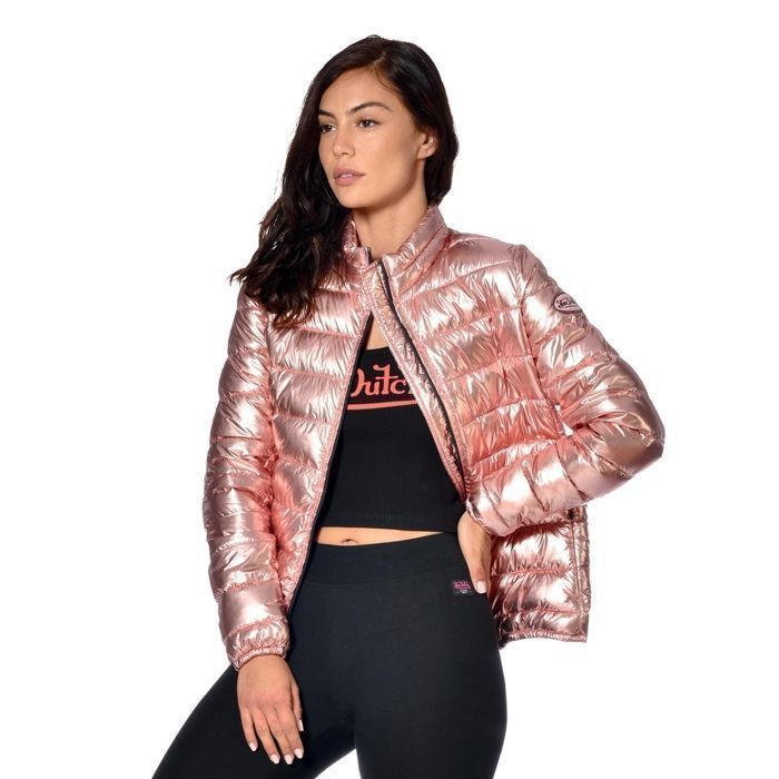 Doudoune femme Von Dutch AVA Manteau matelasse zippe Coupe droite Rose Rose Cdiscount Pret a Porter