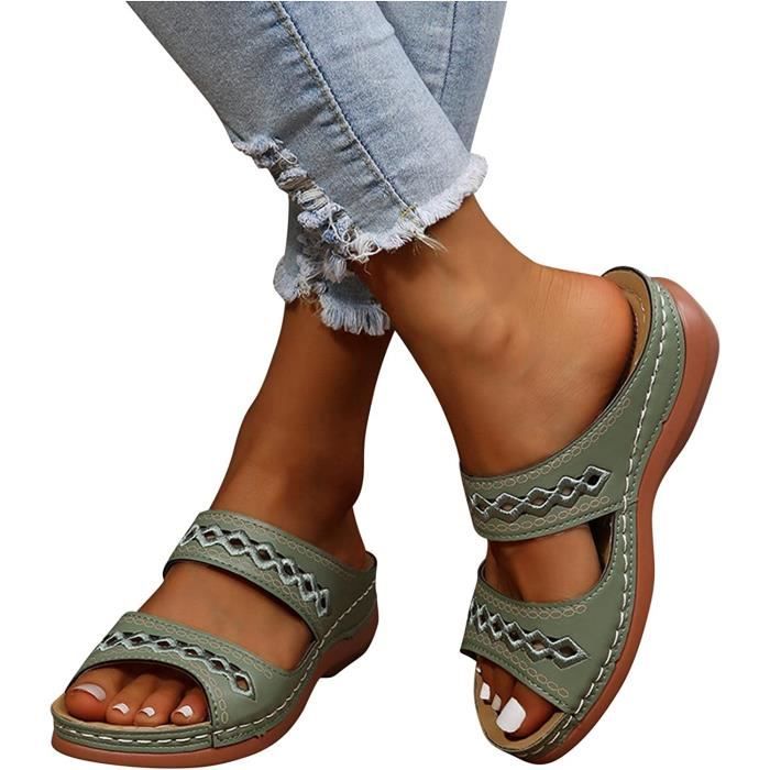 Sandales femme pied large top