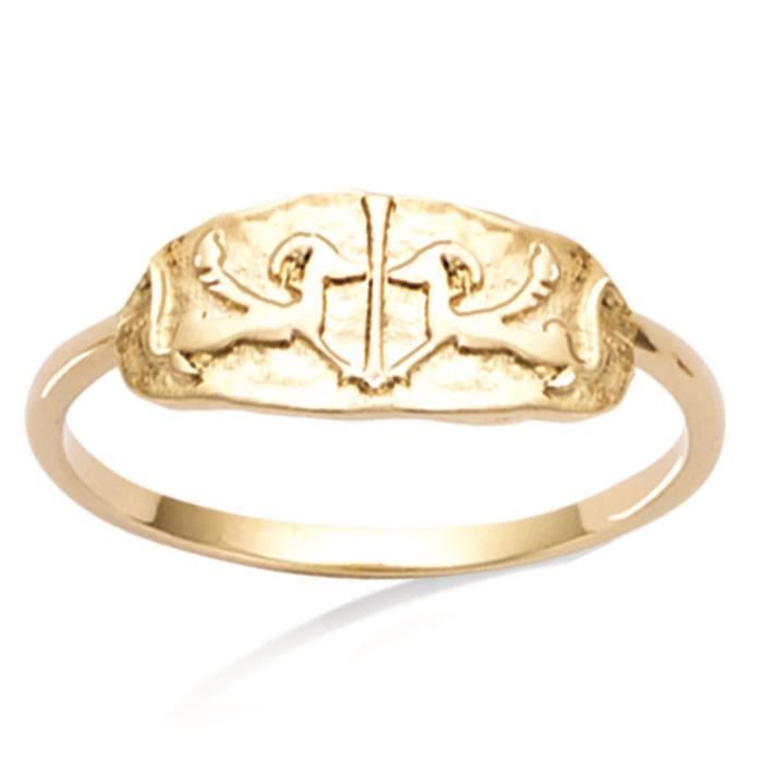 Bague Ancienne En Plaqué Or - Taille 54, Anneau Simple, Occasion Poinçonné