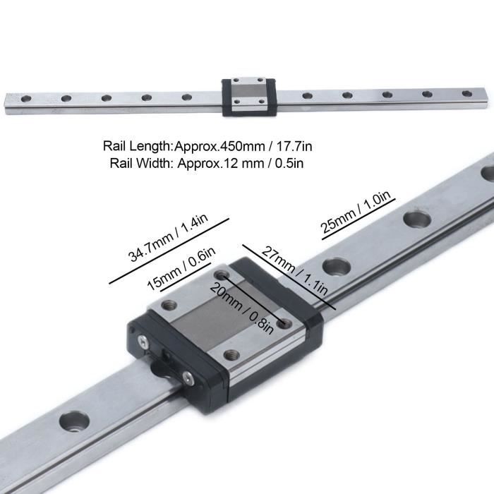 Rail De Glissière Linéaire, 1pc Durable MGN12H Miniature Guide De Rail