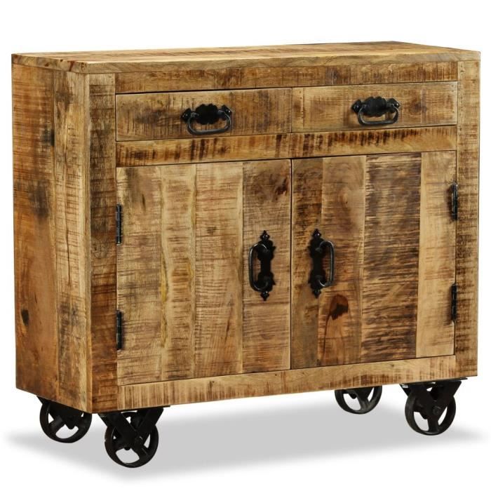 Buffet Avec 2 Tiroirs Et 1 Armoire Meuble De Rangement Bois De Manguier Brut Achat Vente Buffet Bahut Buffet Avec 2 Tiroirs Et 1 Soldes Sur Cdiscount Des Le 20 Janvier Cdiscount