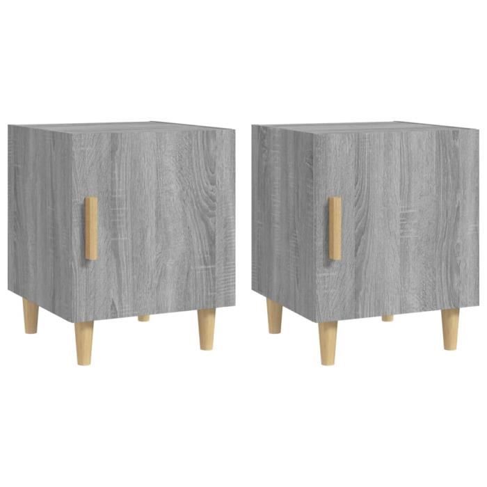 UMR-SALE* Gris Tables de chevet 2 pcs Sonoma gris Bois dingénierie -[j47kgI]