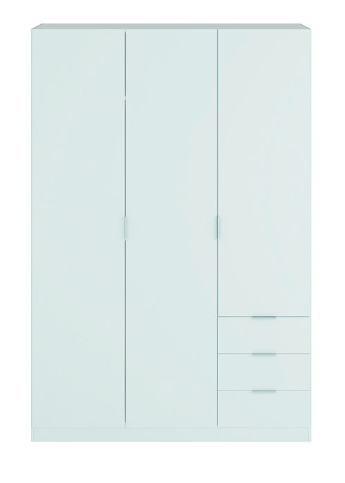 Armoire avec 3 portes et 3 tiroirs coloris Blanc en mélamine - Dim: 180 x 121 x 52 cm Armoire avec 3 portes et 3 tiroirs coloris Blanc en mélamine - Dim: 180 x 121 x 52 cm