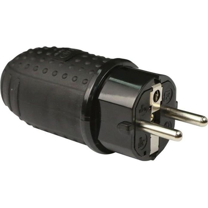 Zenitech Fiche électrique Mâle étanche Ip44 16a 2p T Noir Cdiscount Bricolage