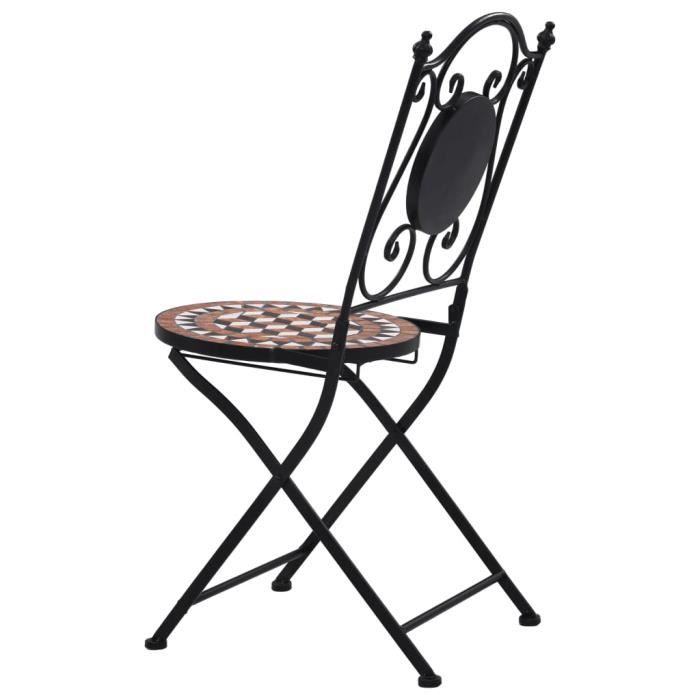 chaises de bistrot mosaïque 2 pcs marron céramique qqmora yy11574