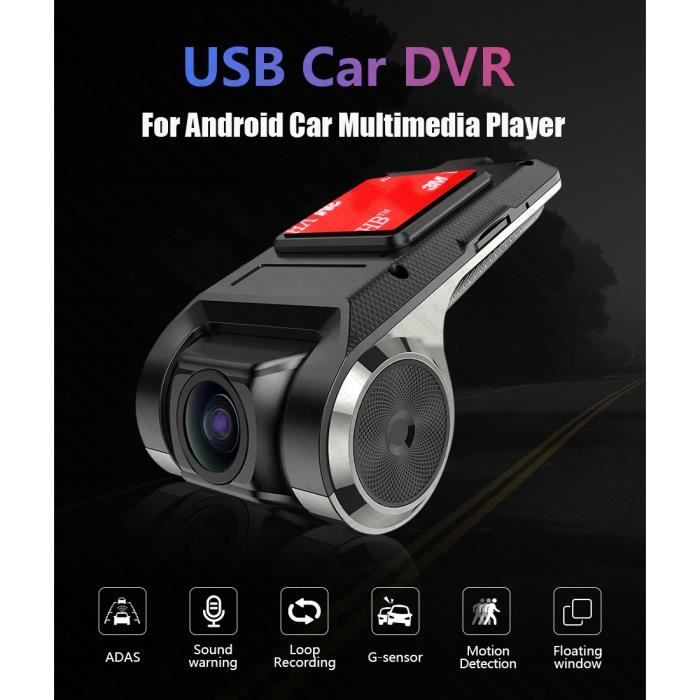 USB Dash Cam ADAS Voiture DVR Dashcam DVR Enregistreur Vidéo HD 720P pour Autoradio Android + Carte TF 32 Go