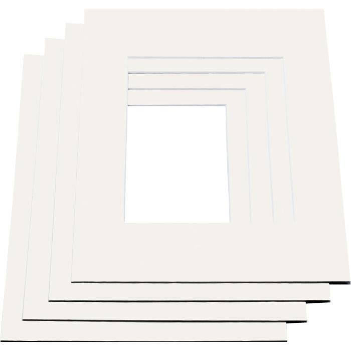 GLADFRESIT Lot De 10 Passe-Partout Blancs A4 Doublés Avec Papier Pour Photos, Affiches Et Diplômes