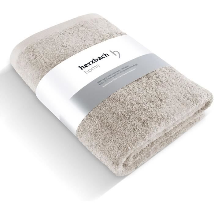 Serviettes De Bain Premium Belle Arti - Coton éponge Doux, 100x150 Cm, Blanc Et Noir, Qualité Supérieure