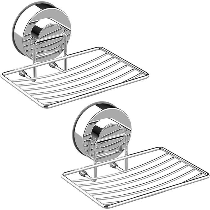 2 pièces, argent) porte-savon à ventouse en acier inoxydable 304, plateau de rangement pour salle de bain et cuisine, aucun perçage requis | Leroy Merlin