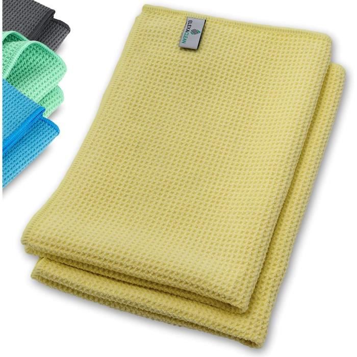 Torchons Microfibre Premium - 2 Chiffons Gaufrés Ultra-Absorbants Pour Cuisine, Voiture, Vitres - Gris Anthracite 60x40 Cm - 3