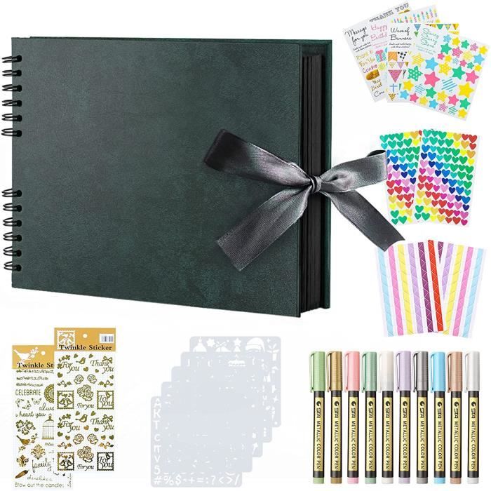 Amwoke Album photo de 80 pages noires, livres d'or, albums photo faits