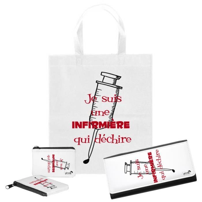 Coffret infirmière qui déchire, idée cadeau IDE, Tote bag