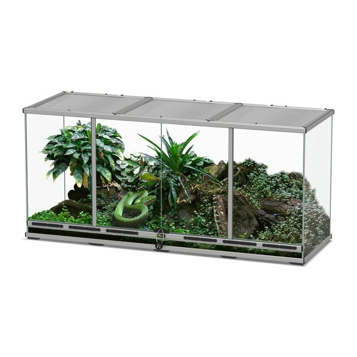 Meilleurs prix pour Terrarium reptile - TERRATLANTIS - 132x45x60 - Gris - Caméléon - Adulte - Verre - Rectangulaire