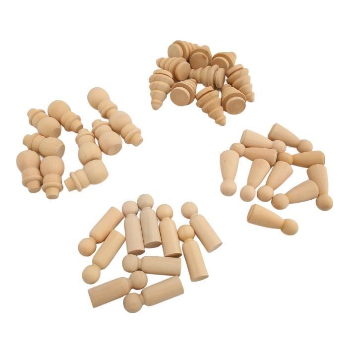 OMJMYY 20 Pcs Poupées à Chevilles En Bois Non Finies Poupée En Bois à Peindre Pour DIY Artisanat DéCoration Fête De Anniversaire Mariage Noël Décoration (65 Mm