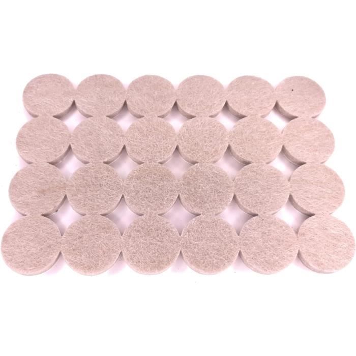 Lot De 36 Patins De Meuble Ronds En Feutre Gris - Diamètre 25 Mm - Adhésif Anti-Dérapant - Neuf