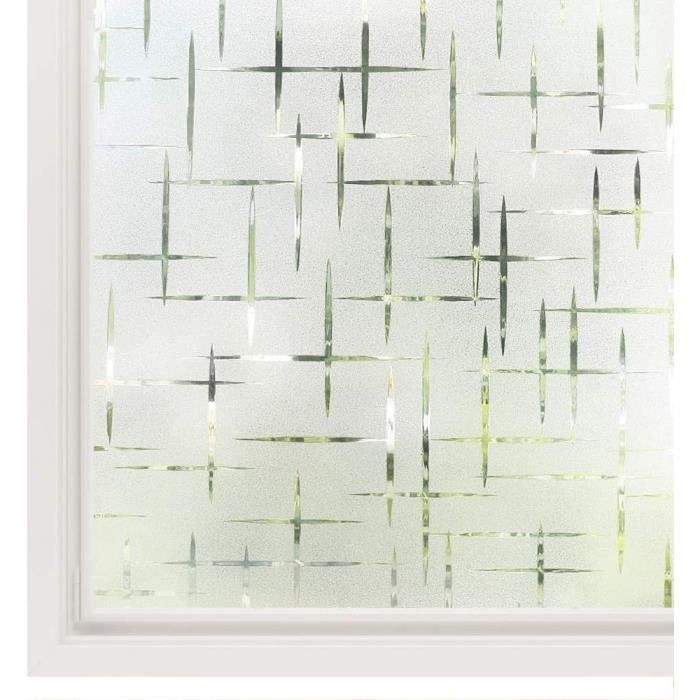 Film Fenetre Anti Regard Film Occultant Vitre Anti UV Protége Intimité Film Opaque Vitre Film Depoli Vitre Film Electrostatique Vitre Effet Verre Mate Pour Salle De Bain Bureau Maison 30×400 Cm