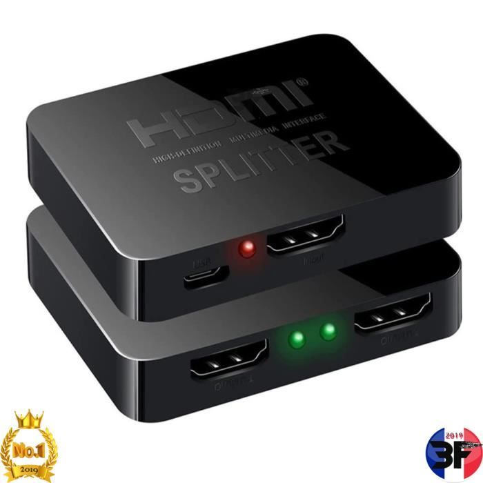 Splitter HDMI 1x2 Amplificateur Signal 3D Full HD 1080P Et 4K - Extension Jusqu'à 10m