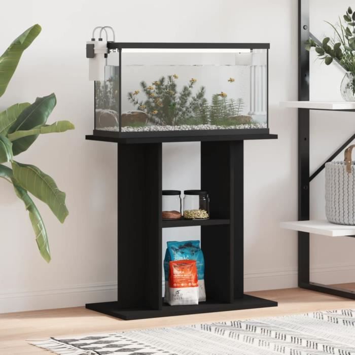 vidaXL Support pour aquarium noir 60x30x60 cm bois dingénierie 833568