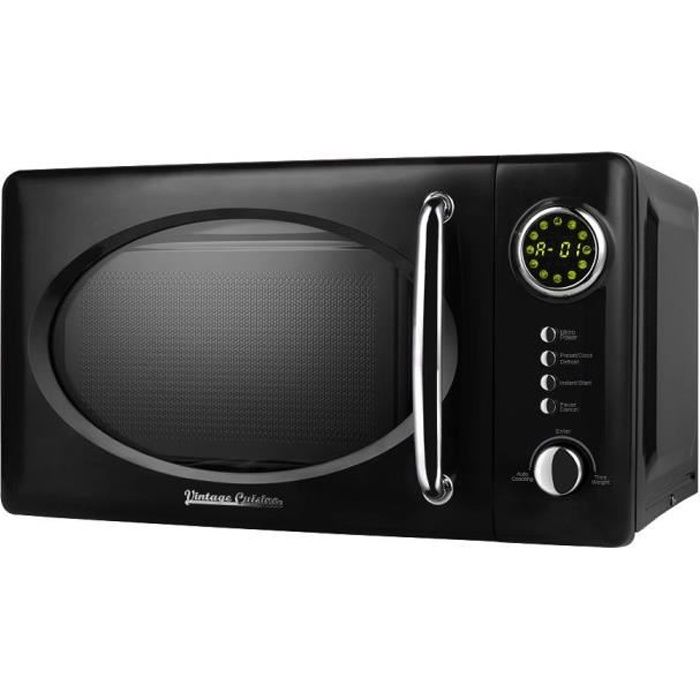 FOUR À MICRO-ONDES RÉTRO VINTAGE CUISINE AVEC AFFICHAGE - NOIR