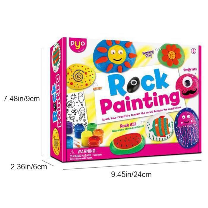 Kit De Peinture Sur Pierre Lumineuse - 15 Pierres + Peintures Fluorescentes Et Pailletées - Activité Manuelle Enfants - Cadeau Créatif - 5