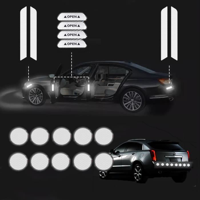 YOLISTAR Ensemble d'autocollants d'avertissement réfléchissants de porte de voiture