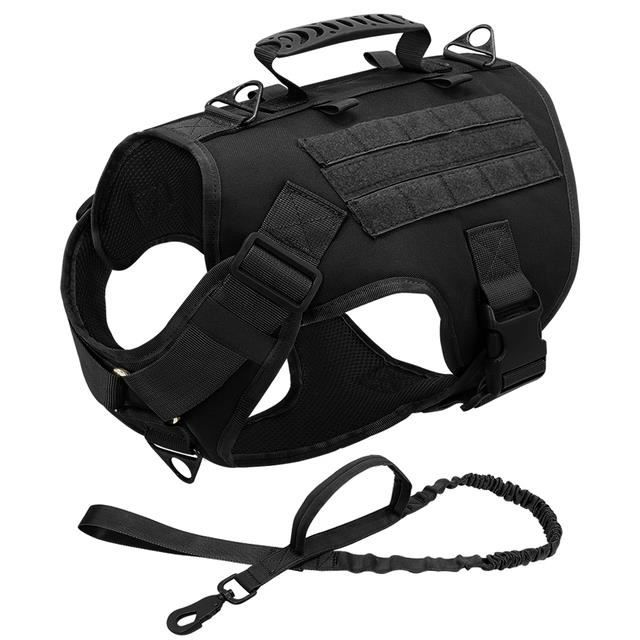 HARNAIS,Black SetLHarnais Pour Chiens Tactique Militaire Gilet