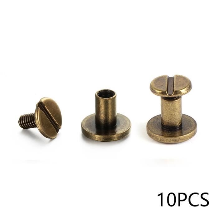 RIVET,bronze5mmEnsemble De 10 Rivets À Tête Double Incurvée, Pour