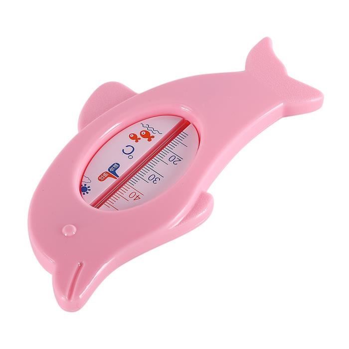 Thermomètre De Bain Bébé En Forme De Dauphin - Testeur Température Eau 0-50°C, Rose Ou Bleu, 12x6 Cm