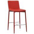 #65701 Lot de 2 Tabourets de bar - Style Scandinave - Chaise de bar Tabouret de salon Rouge Similicuir Meuble©-1