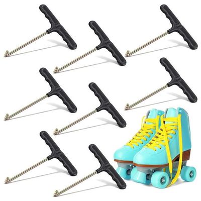 Tendeur De Lacets Pour Patins à Glace Alnicov - 2 Pièces - Crochet Acier Inoxydable, Poignée PP - Serrage Facile Sans Ampoules
