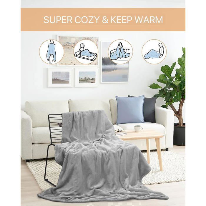 Couverture Chauffante Sécurité Surchauffe Couverture Chauffante 130x180cm - 6 Niveaux + Minuterie 10h - Arrêt Auto Sécurité Protection Surchauffe