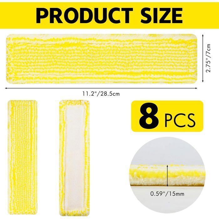 Supremery Housse de vadrouille en Microfibre 8X compatible avec Kärcher WV Lave-vitres Aspirateur de vitres sans Fil WV 6 Plus (Premium), WV 5 Plus ( Premium) lingettes, intérieur, remplace 2.633-130.0 Supremery Housse de vadrouille en Microfibre 8X compatible avec Kärcher WV Lave-vitres Aspirateur de vitres sans Fil WV 6 Plus (Premium), WV 5 Plus ( Premium) lingettes, intérieur, remplace 2.633-130.0