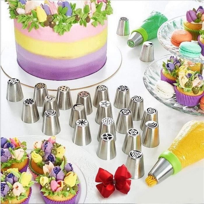 Lot De 5 Douilles De Pâtisserie En Inox - Buses Pour Décorer Gâteaux, Cupcakes, Biscuits - Inox 304 Alimentaire